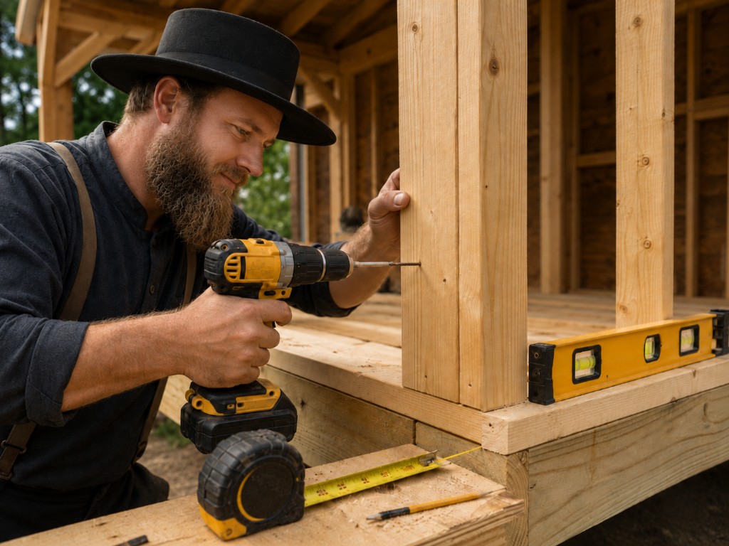 Miller craftsman building a custom storage structure